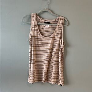Prana Beige and Black Striped Tank Top
